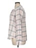 Three Dots 100% Cotton Checkered-gingham Color Block Plaid Pink Gray Long Sleeve Blouse Size XL - photo 5