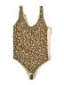 STANCE Animal Print Gold Bodysuit Size L - photo 1