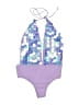 Motel 100% Polyester Hearts Purple One Piece Swimsuit Size XS - photo 1