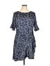 NY Collection Polka Dots Blue Casual Dress Size 1X - photo 1