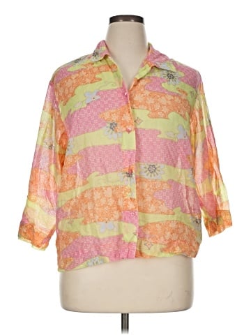 Sigrid Olsen Sport 3/4 Sleeve Button-Down Shirt (view 1)