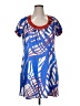 BCBGMAXAZRIA Graphic Blue Casual Dress Size XL - photo 1