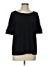 INC International Concepts Black Short Sleeve Top Size L - photo 1