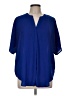 Chico's 100% Polyester Blue Short Sleeve Blouse Size Med (1) - photo 1