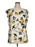 CAbi 100% Polyester Floral Yellow Sleeveless Blouse Size XL - photo 1