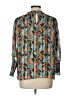 Maison d' Amelie Print Teal Long Sleeve Blouse Size L - photo 2