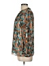 Maison d' Amelie Print Teal Long Sleeve Blouse Size L - photo 5
