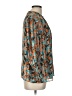 Maison d' Amelie Print Teal Long Sleeve Blouse Size L - photo 4