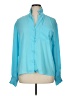 Worthington 100% Polyester Color Block Teal Long Sleeve Blouse Size XL - photo 1