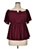 Scomchic 100% Polyester Burgundy Short Sleeve Blouse Size 1X - photo 1