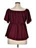 Scomchic 100% Polyester Burgundy Short Sleeve Blouse Size 1X - photo 2