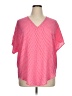 Michelle McDowell 100% Polyester Hearts Pink Short Sleeve Blouse Size XL - photo 1