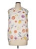 Ann Taylor 100% Polyester Floral Ivory Sleeveless Blouse Size XL - photo 1