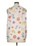 Ann Taylor 100% Polyester Floral Ivory Sleeveless Blouse Size XL - photo 2