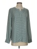 Talbots Houndstooth Green Long Sleeve Blouse Size S - photo 1