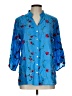 Kindred 100% Polyester Blue 3/4 Sleeve Blouse Size L - photo 1