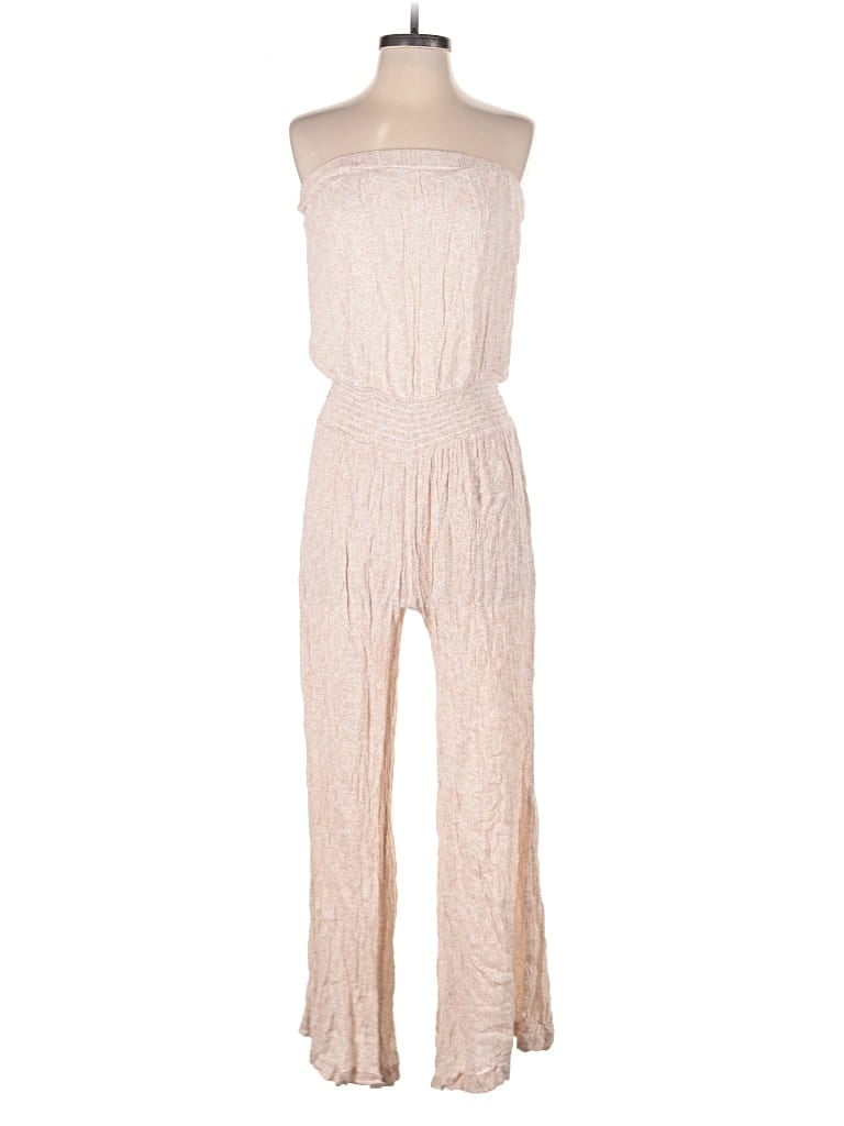 Pre-owned New York And Company Jumpsuit In Tan