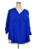 Torrid 100% Polyester Blue 3/4 Sleeve Blouse Size 3X Plus (3) - photo 1