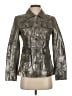 Tory Burch 100% Leather Metallic Silver Leather Jacket Size 4 - photo 1