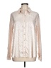 Hem & Thread Metallic Ivory Long Sleeve Blouse Size L - photo 1