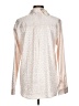Hem & Thread Metallic Ivory Long Sleeve Blouse Size L - photo 2