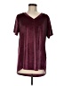 Amaryllis 100% Polyester Burgundy Short Sleeve Top Size M - photo 1