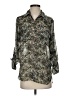 H&M 100% Polyester Floral Green 3/4 Sleeve Blouse Size 2 - photo 1