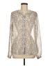 Banana Republic 100% Polyester Silver Long Sleeve Blouse Size M - photo 1