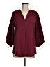 Assorted Brands 100% Polyester Burgundy 3/4 Sleeve Blouse Size M - photo 1