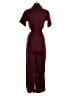 PrettyLittleThing 100% Polyester Solid Burgundy Jumpsuit Size 4 - photo 2