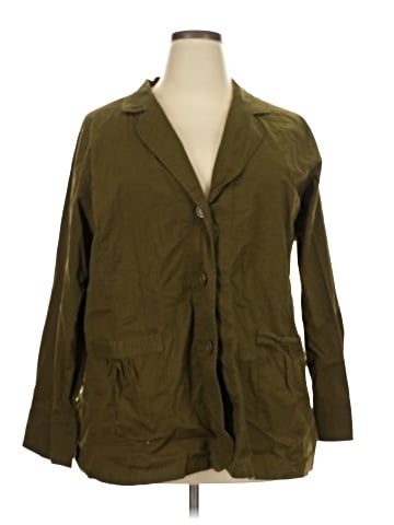 Ulla Popken 3/4 Sleeve Button-Down Shirt (view 1)