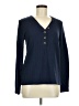 Ann Taylor LOFT Blue Long Sleeve Henley Size M - photo 1