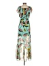 Express 100% Polyester Tropical Teal Cocktail Dress Size XS - photo 2