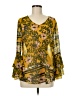 CAbi 100% Polyester Yellow 3/4 Sleeve Blouse Size M - photo 1
