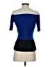 Ann Taylor Color Block Stripes Blue Short Sleeve Turtleneck Size S - photo 2