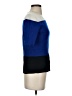 Ann Taylor Color Block Stripes Blue Short Sleeve Turtleneck Size S - photo 4