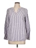 Talbots Outlet Stripes Gray Long Sleeve Blouse Size L - photo 1