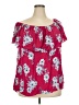Torrid 100% Rayon Pink Short Sleeve Blouse Size 2X Plus (2) - photo 1