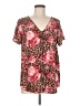 Lularoe Animal Print Floral Pink Short Sleeve Blouse Size M - photo 1