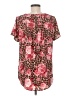 Lularoe Animal Print Floral Pink Short Sleeve Blouse Size M - photo 2