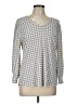 Adrianna Papell Silver Long Sleeve Blouse Size L - photo 1