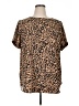Ava & Viv Animal Print Brown Short Sleeve Blouse Size 1X - photo 1