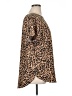 Ava & Viv Animal Print Brown Short Sleeve Blouse Size 1X - photo 4