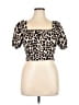 Monteau Brown Short Sleeve Top Size XL - photo 1