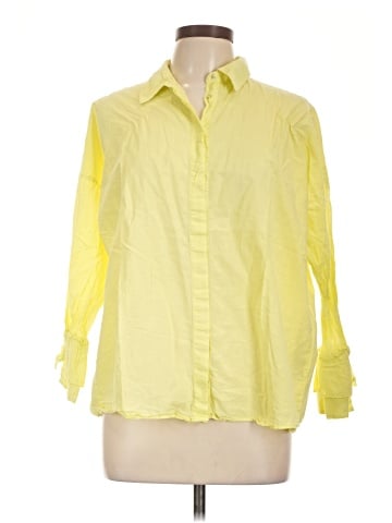 Zara Basic 3/4 Sleeve Button-Down Shirt (view 1)