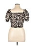 Monteau Brown Short Sleeve Top Size XL - photo 2