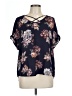 Maurices 100% Polyester Blue Short Sleeve Blouse Size L - photo 1