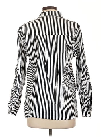 Allegra K Long Sleeve Button-Down Shirt (view 2)