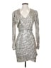 Alex Marie Metallic Silver Cocktail Dress Size 2 - photo 1