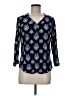 Fun2Fun 100% Rayon Blue 3/4 Sleeve Blouse Size M - photo 1